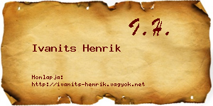 Ivanits Henrik névjegykártya