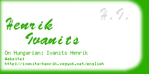 henrik ivanits business card